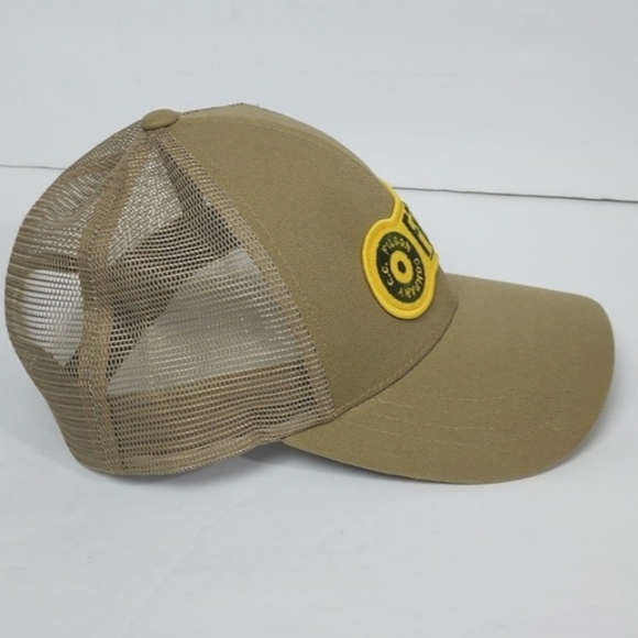 Filso Mesh Snapback Logger Trucker Hat Cap Tan Khaki - Picture 4 of 13